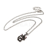 Alloy Rhinestone Cat Pendant Necklace NJEW-A017-01P-01-2