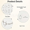 10Pcs 2 Colors Ion Plating(IP) 304 Stainless Steel Toggle Clasps STAS-SC0010-68A-6