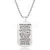 201 Stainless Steel To My Daughter Dog Tag Pendant Ball Chain Necklaces FS-WG527E6-15-1