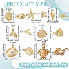 14Pcs 7 Styles Marine Theme Brass Charms FIND-PH0022-95-2
