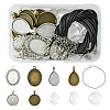 DIY Blank Dome Alloy Glass & Waxed Cord Necklace Making Kits DIY-FS0007-65-1