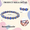 Faceted Rondelle Handmade Inner Flower Gold Sand Lampwork & Iron Beaded Stretch Bracelets for Women BJEW-SW001579-04-7