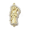 Brass Clear Cubic Zirconia Grim Reaper Connector Charms KK-C090-36G-02-1