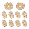 10Pocs Brass Micro Pave Clear Cubic Zirconia Spacer Beads KK-HS0001-52LG-1