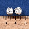 Brass Micro Pave Clear Cubic Zirconia Beads KK-S389-19S-3