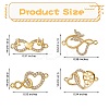 4Pcs 4 Style Brass Micro Pave Clear Cubic Zirconia Links Connectors ZIRC-SZ0002-24-2