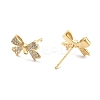 Brass Clear Cubic Zirconia Stud Earring Findings KK-A238-02A-G-2
