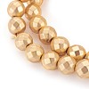 Electroplated Non-magnetic Synthetic Hematite Beads Strands G-P401-02G-8mm-2