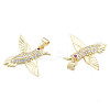 Brass Micro Pave Clear Cubic Zirconia Pendants ZIRC-N039-251-3
