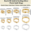 160Pcs 8 Styles Brass Split Rings KK-BBC0023-10-2