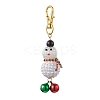 Christmas Snowman Resin Rhinestone & Glass Seed Beads Pendant Decorations HJEW-MZ00076-1