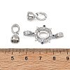 SHEGRACE Flower Brass Micro Pave Clear Cubic Zirconia Fold Over Clasps XGRQ58127-783P-1-3