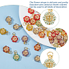 Golden Metal Enlaced Plating Acrylic Pendants PALLOY-AB00032-7