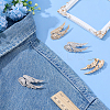 2Pcs Angel Wings Zinc Alloy Rhinestone Brooches for Backpack Clothes Wedding Party JEWB-WR0001-12G-4