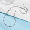 304 Stainless Steel Flower Link Chain Necklaces for Women NJEW-JN05587-5
