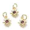 Brass Micro Pave Cubic Zirconia Pendants KK-P188-H03-G-1