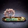 Natural Rose Quartz with Green Aventurine Chips with Brass Incense Burner Holder DJEW-G027-19RG-03-4