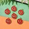 Golden Plated Alloy Enamel Charms ENAM-S118-03G-5