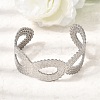 25.5MM 304 Stainless Steel Hollow Leaf Wide Cuff Bangles for Women SA-CBAB767-29P-2
