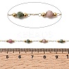 Handmade Natural Indian Agate & 316 Stainless Steel Round Link Chains CHS-L033-07G-04-2