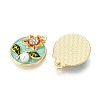 Rack Plating Alloy Rhinestone Enamel Pendants ENAM-N065-15KCG-2