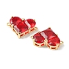 Brass Pave Cubic Zirconia Connector Charms KK-L208-04G-04-2