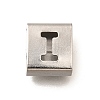 Letter Style 304 Stainless Steel Square Slide Charms STAS-L132-03I-1