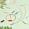 10Pcs Triple Natural Myanmar Jade Round Beaded Connector Charms PALLOY-SW00003-09-5
