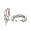 Clear Cubic Zirconia Hoop Earrings EJEW-E262-01P-2