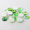 Half Round/Dome Four Leaf Clover Glass Cabochons GGLA-A002-25mm-CC-2