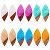 12Pcs 6 Colors  Transparent Resin & Walnut Wood Big Pendants RESI-TA0003-42-2