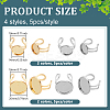 20Pcs 4 Styles 304 Stainless Steel Open Cuff Findings STAS-BC0004-08-2