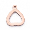 PVD Vacuum Plating 304 Stainless Steel Open Heart Charms LS-STAS-G215-14RG-2