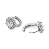 Rack Plating Flat Round Brass Hoop Earrings EJEW-N055-35P-RS-2