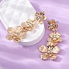 Flower Zinc Alloy Dangle Stud Earrings EJEW-Z107-02G-2