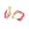 Enamel Twist Square Stud Earrings EJEW-P214-23G-04-2