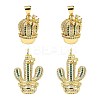 4Pcs 2 Style Rack Plating Brass Micro Pave Cubic Zirconia Pendants KK-CJ0002-76-1