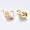 Brass Micro Pave Clear Cubic Zirconia Pendants KK-Q277-008-NF-3