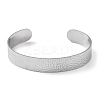 304 Stainless Steel Hammered Cuff Bangles for Women BJEW-Z078-11P-2