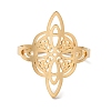 304 Stainless Steel Witch Knot Open Cuff Rings for Women X-AJEW-U005-01G-2