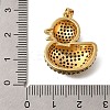 Rack Plating Brass Micro Pave Cubic Zirconia Pendants ZIRC-F142-01G-04-3