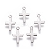 Tarnish Resistant 316 Surgical Stainless Steel Tiny Cross Charms STAS-E470-02P-2
