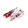 Inner Dried Flower Transparent Resin Pendants LS-RESI-A043-08A-2