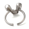 Initials Brass Open Cuff Ring for Women RJEW-N046-02V-P-3
