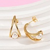 304 Stainless Steel Plastic Imitation Pearl Round Stud Earrings EJEW-M105-08G-3