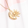 304 Stainless Steel Sun Moon Pendant Cable Chain Necklaces for Men Women NJEW-K308-04D-G-1