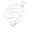 925 Sterling Silver Pave Clear Cubic Zirconia Heart Pendant Necklaces for Women NJEW-D315-04P-4