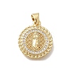 Brass Micro Pave Cubic Zirconia Pendants KK-D431-039G-1