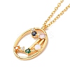 Colorful Cubic Zirconia Constellation Pendant Necklace NJEW-H166-01J-2
