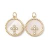 Brass Pendants Pave Shell KK-L208-76G-1